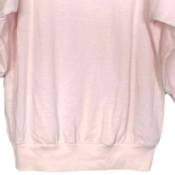 1980s Vintage Embroidered Sweater Sequins Lotus Flowers Pullover Size Large Pink - Picture 10 of 12